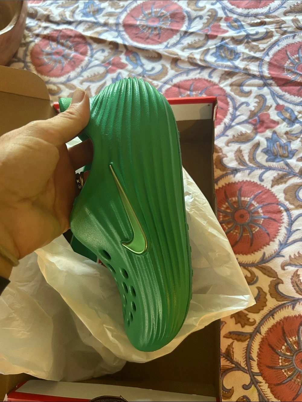 Nike Kids Green Slip-On Foam Clog Water Shoes